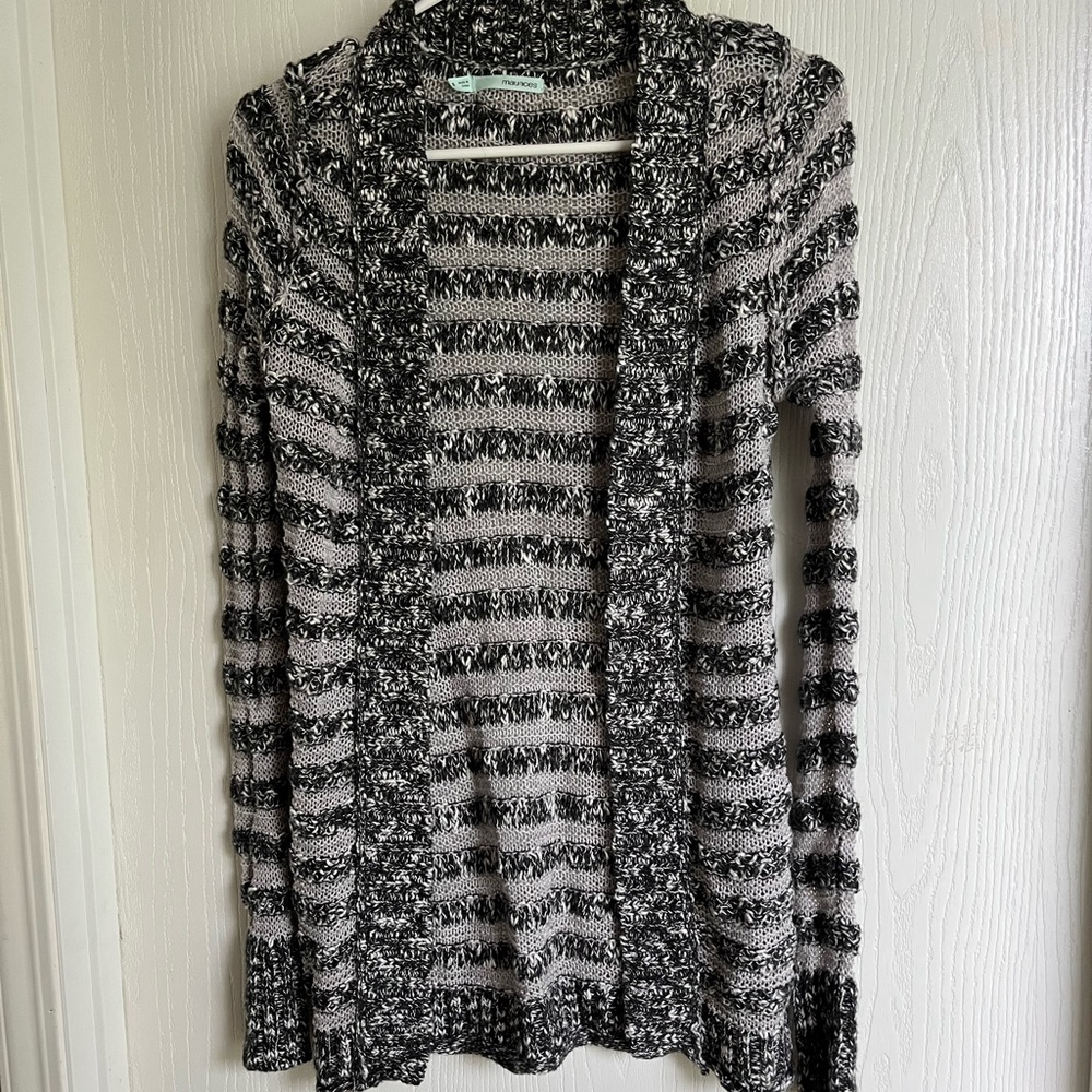 Black and gray cardigan